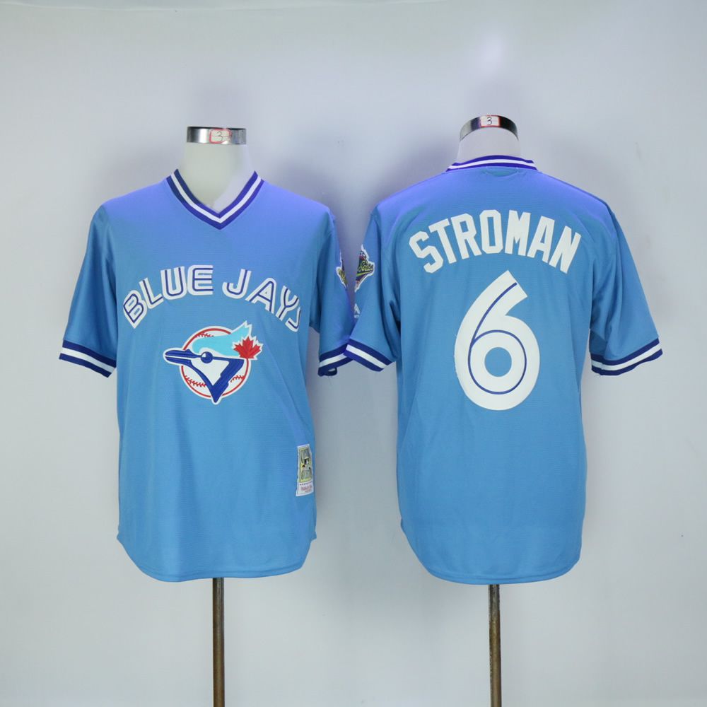 Men Toronto Blue Jays 6 Stroman Light Blue Throwback MLB Jerseys